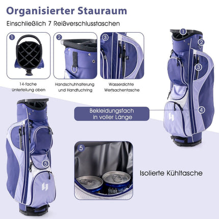 Damen Golfschlägerset 11-teilig Golfschlägersets Rechtshänder mit Regenhülle Lila