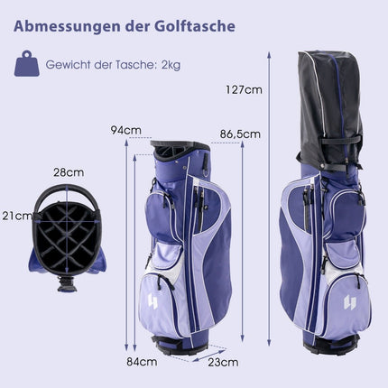 Damen Golfschlägerset 11-teilig Golfschlägersets Rechtshänder mit Regenhülle Lila
