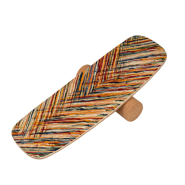 Holz-Balance Board Trainer mit Korkrolle, 79x28 cm