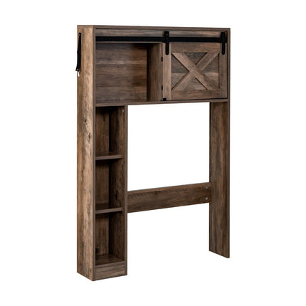 Holz-Badezimmerschrank mit Schiebetür, 84x17x128 cm, Braun