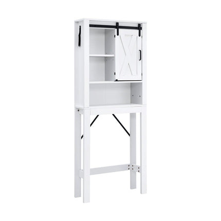 Wood Bathroom Cabinet with Sliding Door & Adjustable Shelves