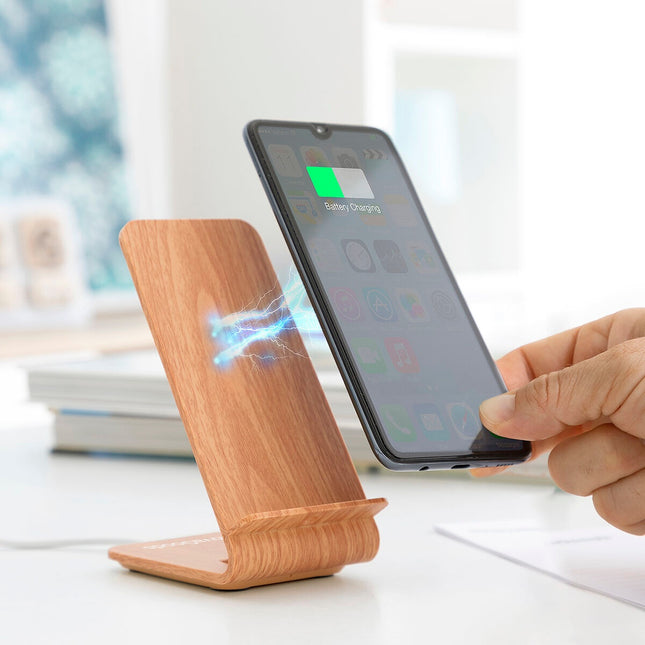 Kabelloses Ladegerät mit Ständer in Holzoptik Qistan InnovaGoods