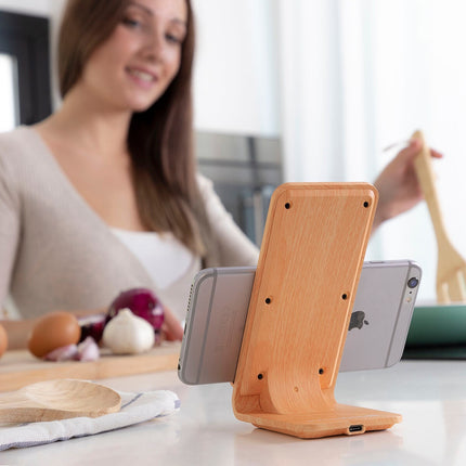 Kabelloses Ladegerät mit Ständer in Holzoptik Qistan InnovaGoods