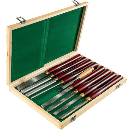 Wood Lathe Chisel Set, 8-Piece HSS With Wooden Case