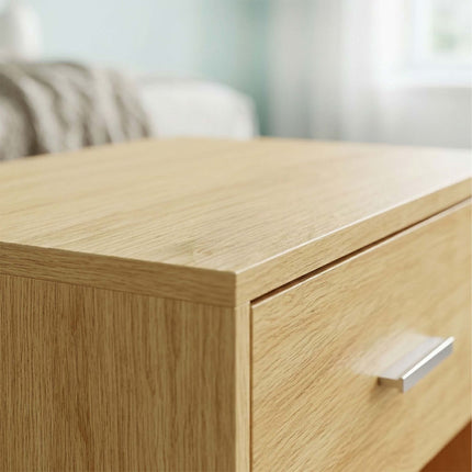 Wood-Look Bedside Table with Drawer, 2-Pack MDF
