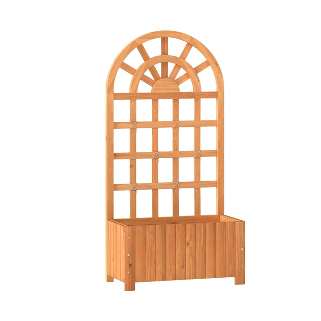 Hölzerner Pflanzkasten mit Spalier & Drainage für Kletterpflanzen
