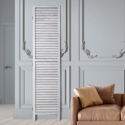 Wood Room Divider, 6-Panel Folding Privacy Screen, 66.9 In