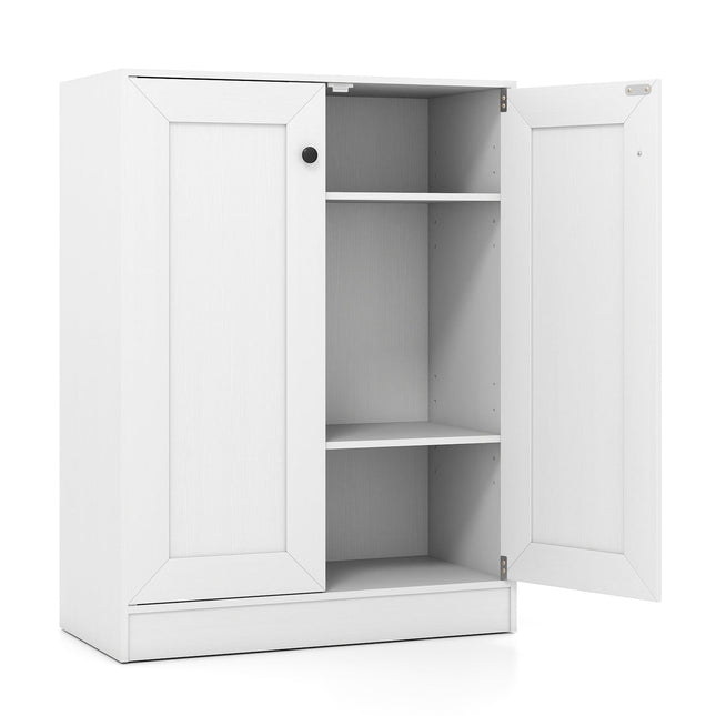 Holz-Sideboard mit verstellbaren Einlegeböden – Weiß, 60x30x80 cm