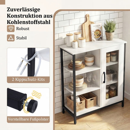 Holz-Sideboard mit verstellbaren Einlegeböden und Schrankfach