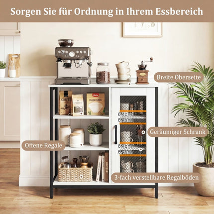 Holz-Sideboard mit verstellbaren Einlegeböden und Schrankfach