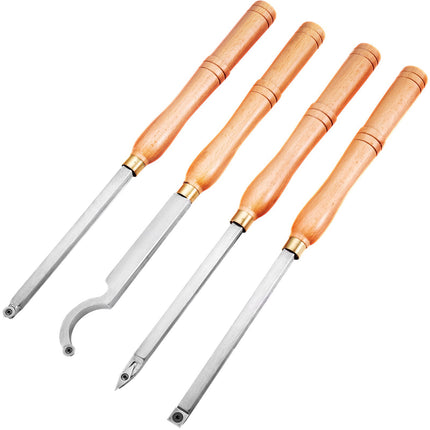 Wood Turning Tools Set, 4-Piece Carbide Cutters