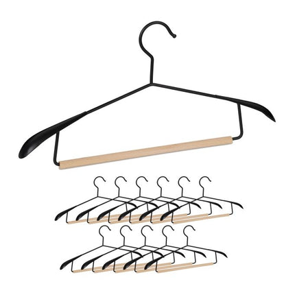 Kleiderbügel aus Holz und Metall - 12er-Set