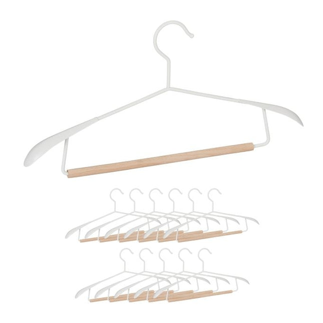 Wood and metal hangers - set of 12