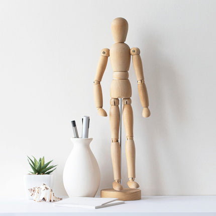 Dřevěná kloubová figurína, 30cm, 2 ks