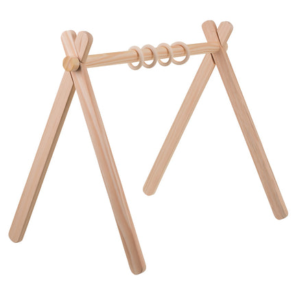 Wooden Baby Gym Stand with 4 Hanging Rings, 64x43x52 cm