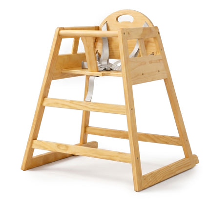 Hölzerner Baby-Hochstuhl mit Gurt, Kiefer Natur