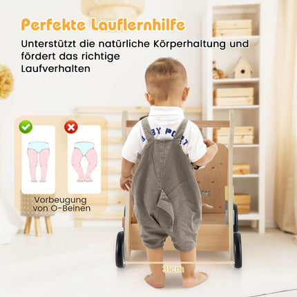 Wooden Baby Walker with Activity Center – Montessori Learning
