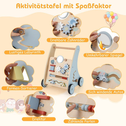Wooden Baby Walker with Activity Center – Montessori Learning