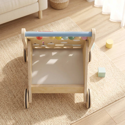 Wooden Baby Walker with Adjustable Speed and Activity Center