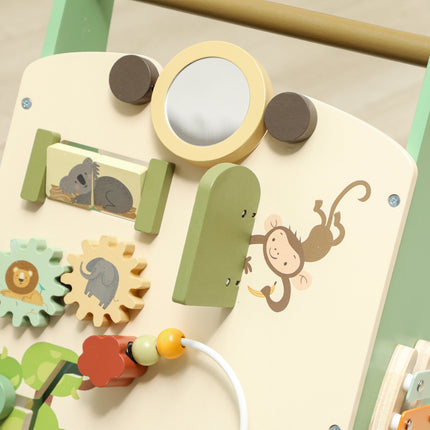 Wooden Baby Walker with Speed Control and Activity Center