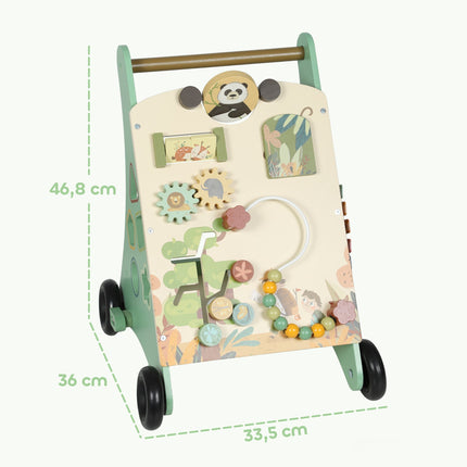 Wooden Baby Walker with Speed Control and Activity Center