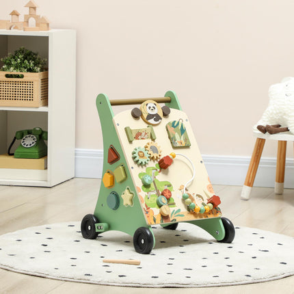 Wooden Baby Walker with Speed Control and Activity Center