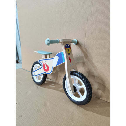 Wooden Balance Bike for Kids 3-5 Years with Adjustable Seat, EVA Wheels, Natural