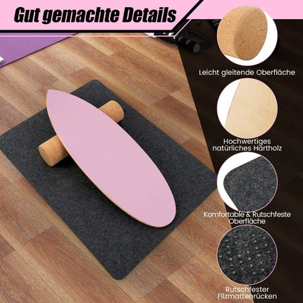 Hölzernes Balance Board Set mit Korkrolle und Matte