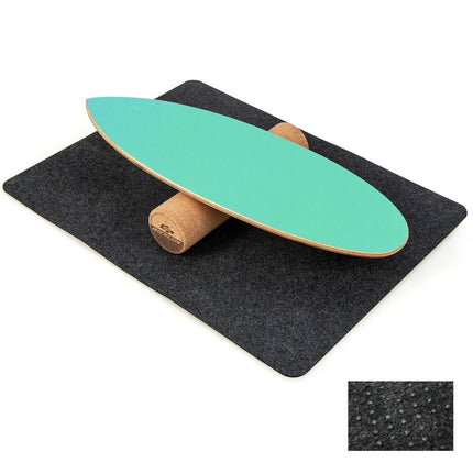 Wooden Balance Board Wobble Board with Wheel & Blanket 3-in-1 Balance Board Kit Green