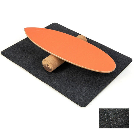 Wooden Balance Board Wobble Board with Wheel & Blanket 3-in-1 Balance Board Kit Orange