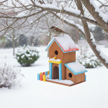 Wooden Birdhouse Feeder for Garden or Patio