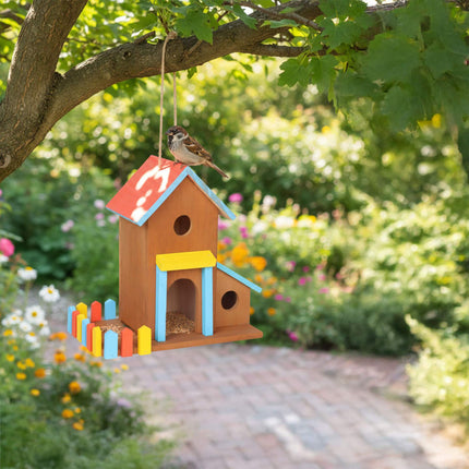 Wooden Birdhouse Feeder for Garden or Patio