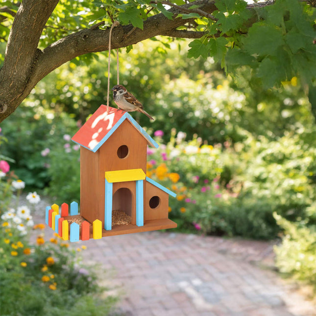 Wooden Birdhouse Feeder for Garden or Patio