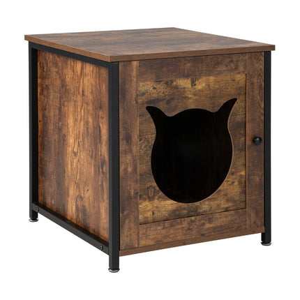 Wooden Cat Cabinet with Door – Litter Box Enclosure
