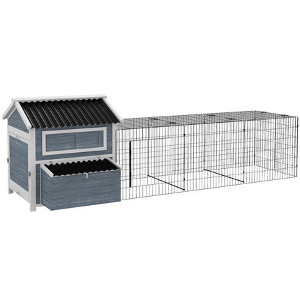 Wooden chicken house with nesting box and run for 4 chickens