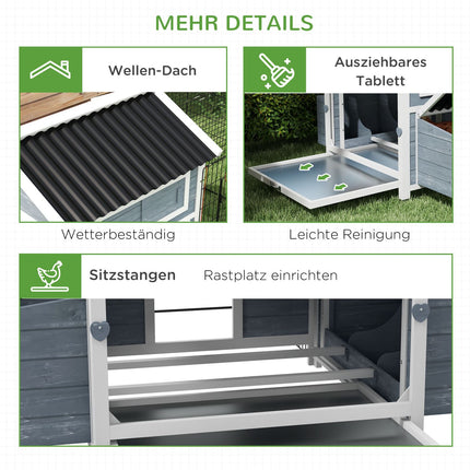 Wooden chicken house with nesting box and run for 4 chickens