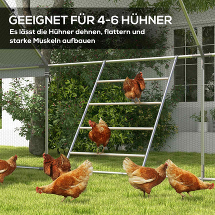 Échelle en bois pour poulailler Aire de jeux pour poules Cadre d'escalade pour poules pour 4 à 6 poules 140 x 86 x 2,5 cm Bois naturel