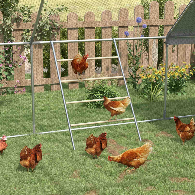 Wooden chicken playground ladder - 140 x 86 cm, natural wood