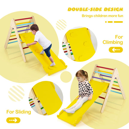 Hölzernes Kletterdreieck-Set, 3-in-1 Rutschrampe