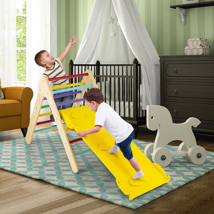 Hölzernes Kletterdreieck-Set, 3-in-1 Rutschrampe