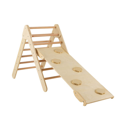 Hölzernes Kletterdreieck-Set mit umkehrbarer Rutschrampe
