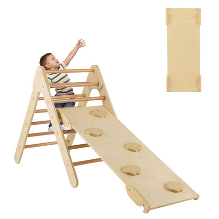 Hölzernes Kletterdreieck-Set mit umkehrbarer Rutschrampe