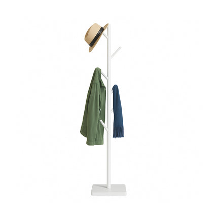 Wooden Coat Rack with 8 Hooks, Freestanding