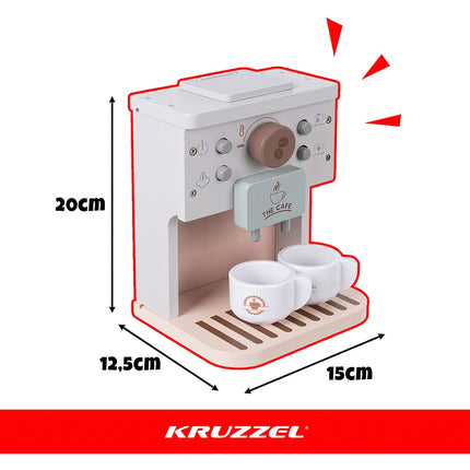 Wooden Coffee Maker Toy for Kids with Accessories
