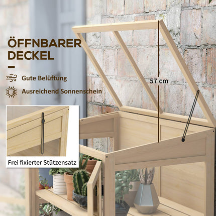 Gewächshaus mit 2-stöckigem Holzkaltrahmen mit Oberlicht