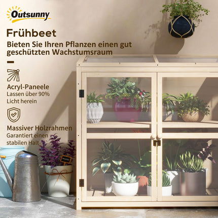Gewächshaus mit 2-stöckigem Holzkaltrahmen mit Oberlicht
