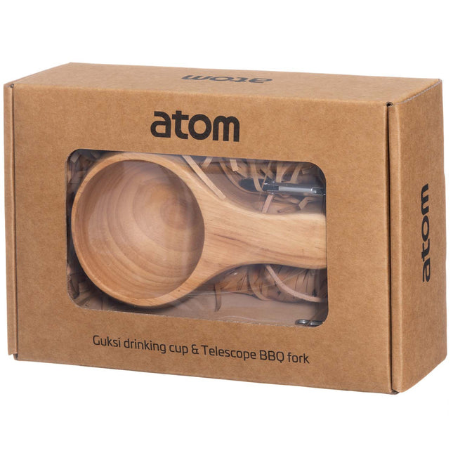 Geschenkset Holzbecher & faltbarer Grillspieß für Outdoor-Fans