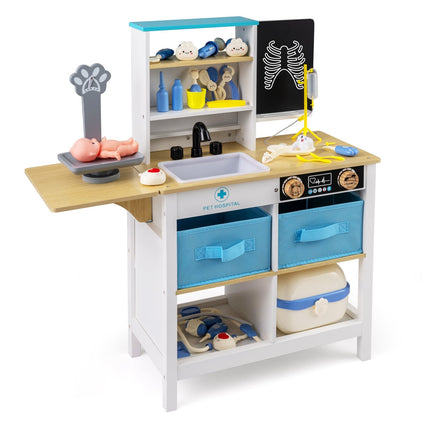 Hölzernes Arzt-Spielset mit Kreidetafel und Tierwaage