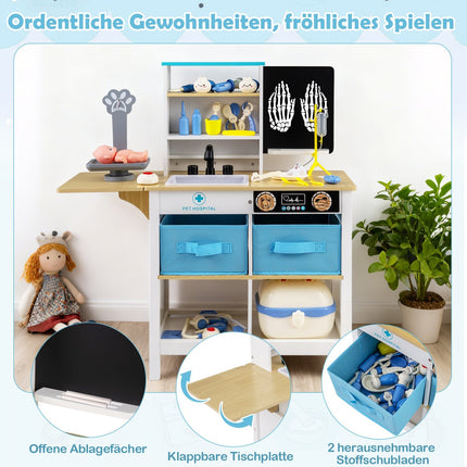 Hölzernes Arzt-Spielset mit Kreidetafel und Tierwaage