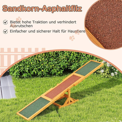 Wooden Dog Agility Seesaw, Non-Slip, 60kg Capacity